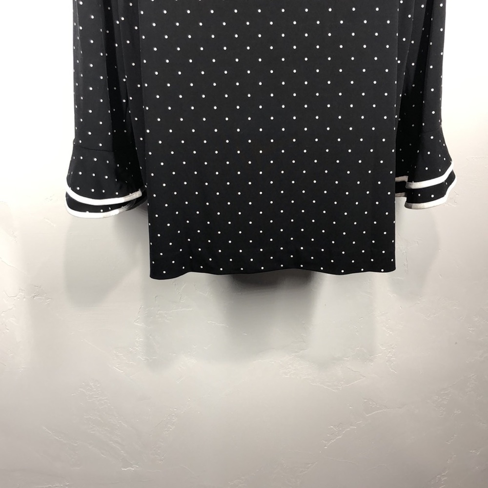 Karl Lagerfeld black and white polka dot blouse size large - Picture 9 of 10